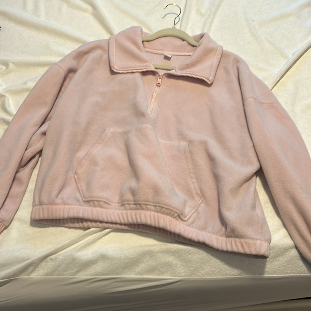 Light Pink Cropped Sweatshirt